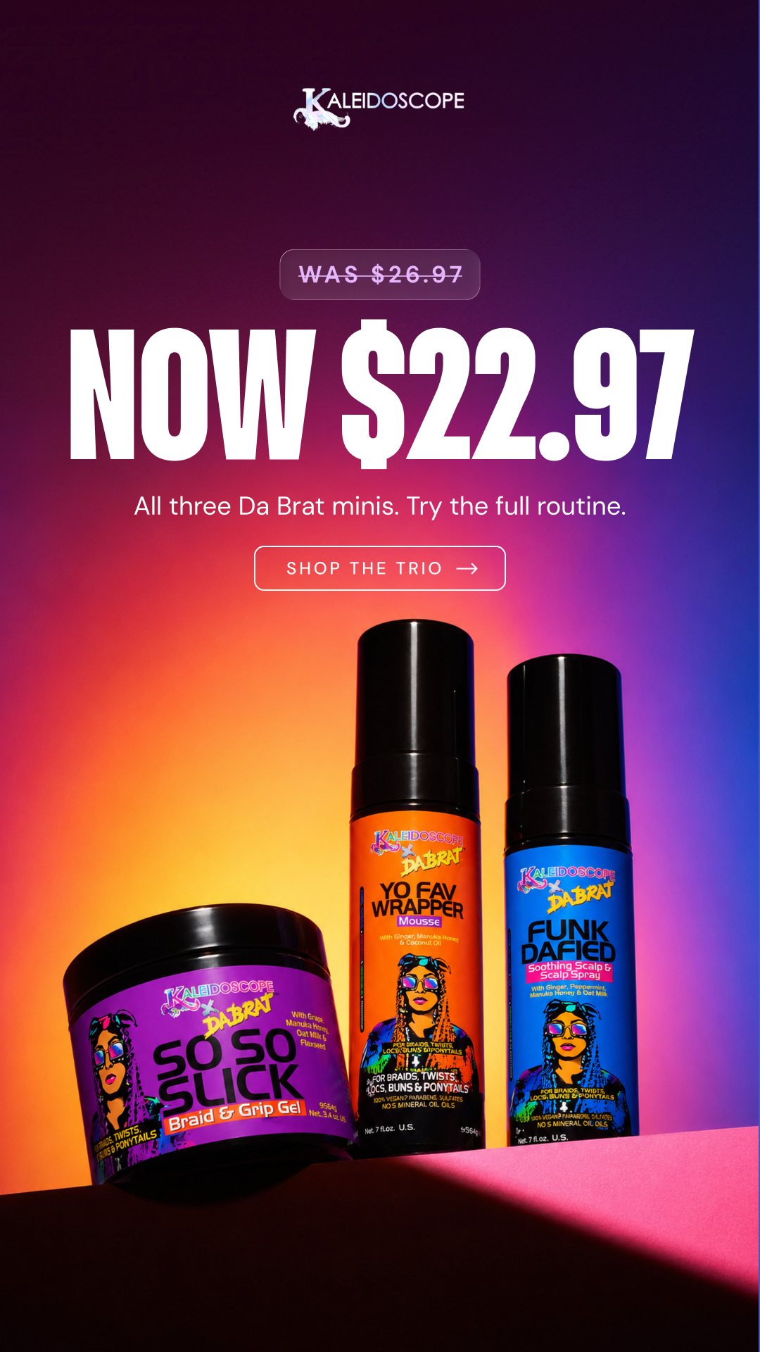 Kaleidoscope Hair Products Facebook ad