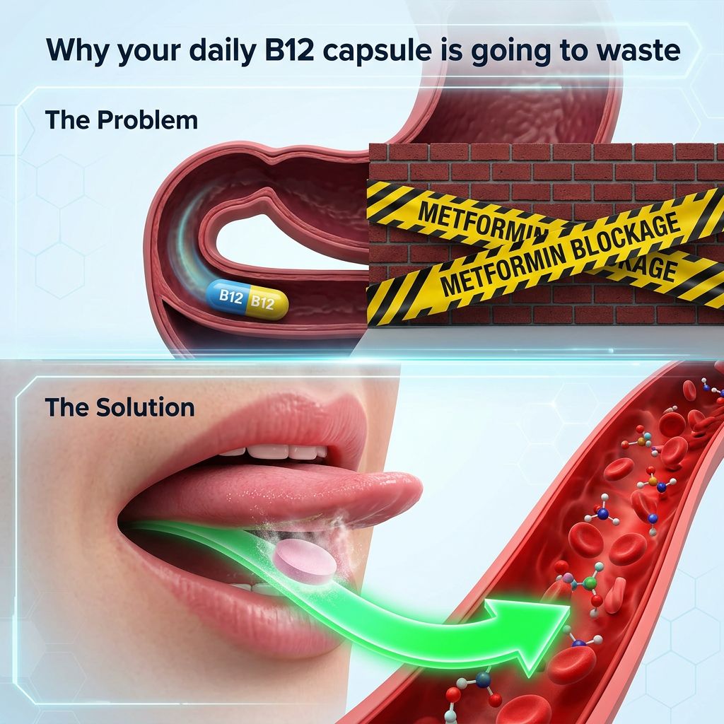 Health Blog UK Facebook ad: B12 for diabetics that bypasses the gut entirely