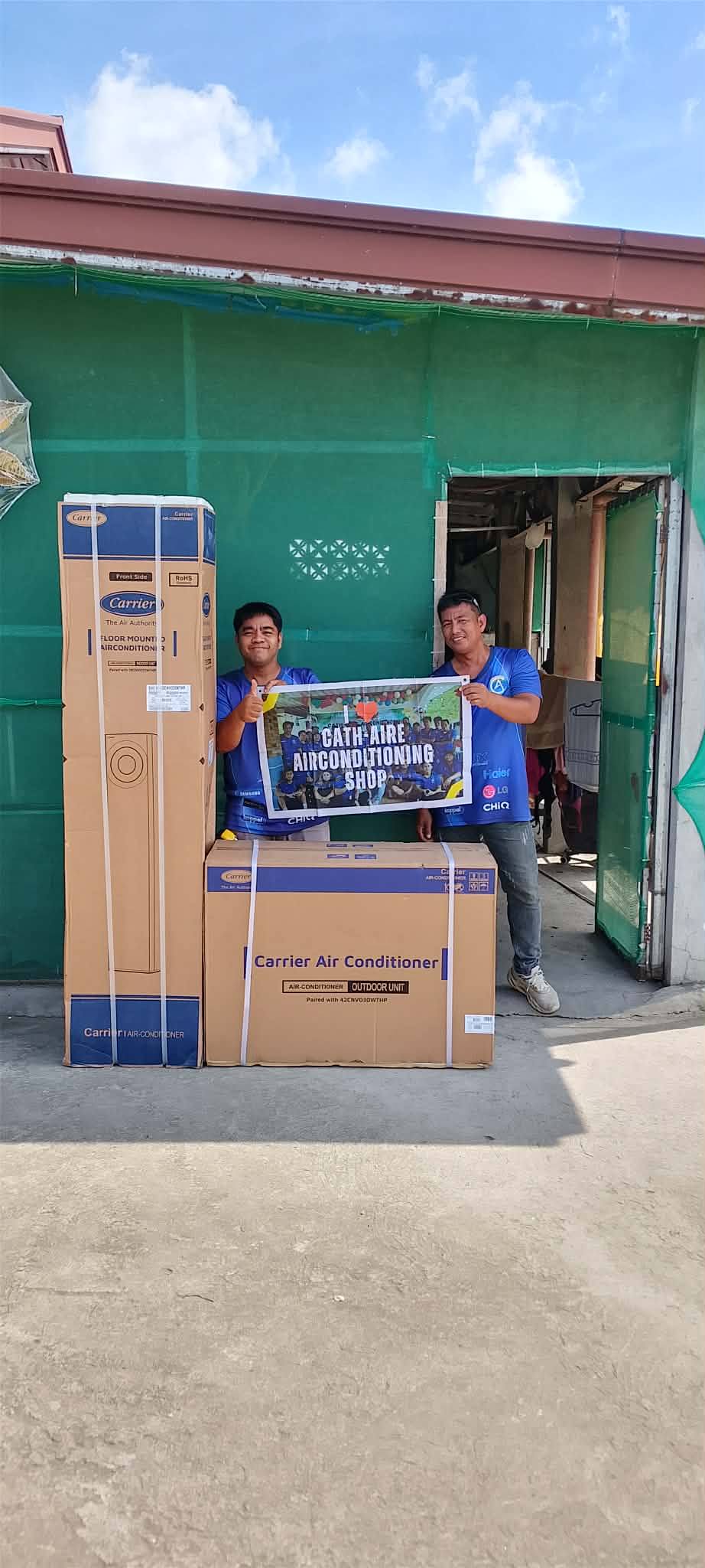 Cath-aire Airconditioning Facebook ad: 3HP Carrier Opus Floor Mounted Inverter.