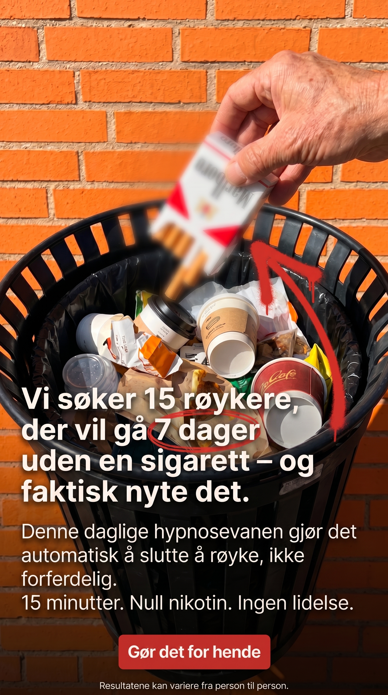 Hypnosis to Stop Smoking Facebook ad