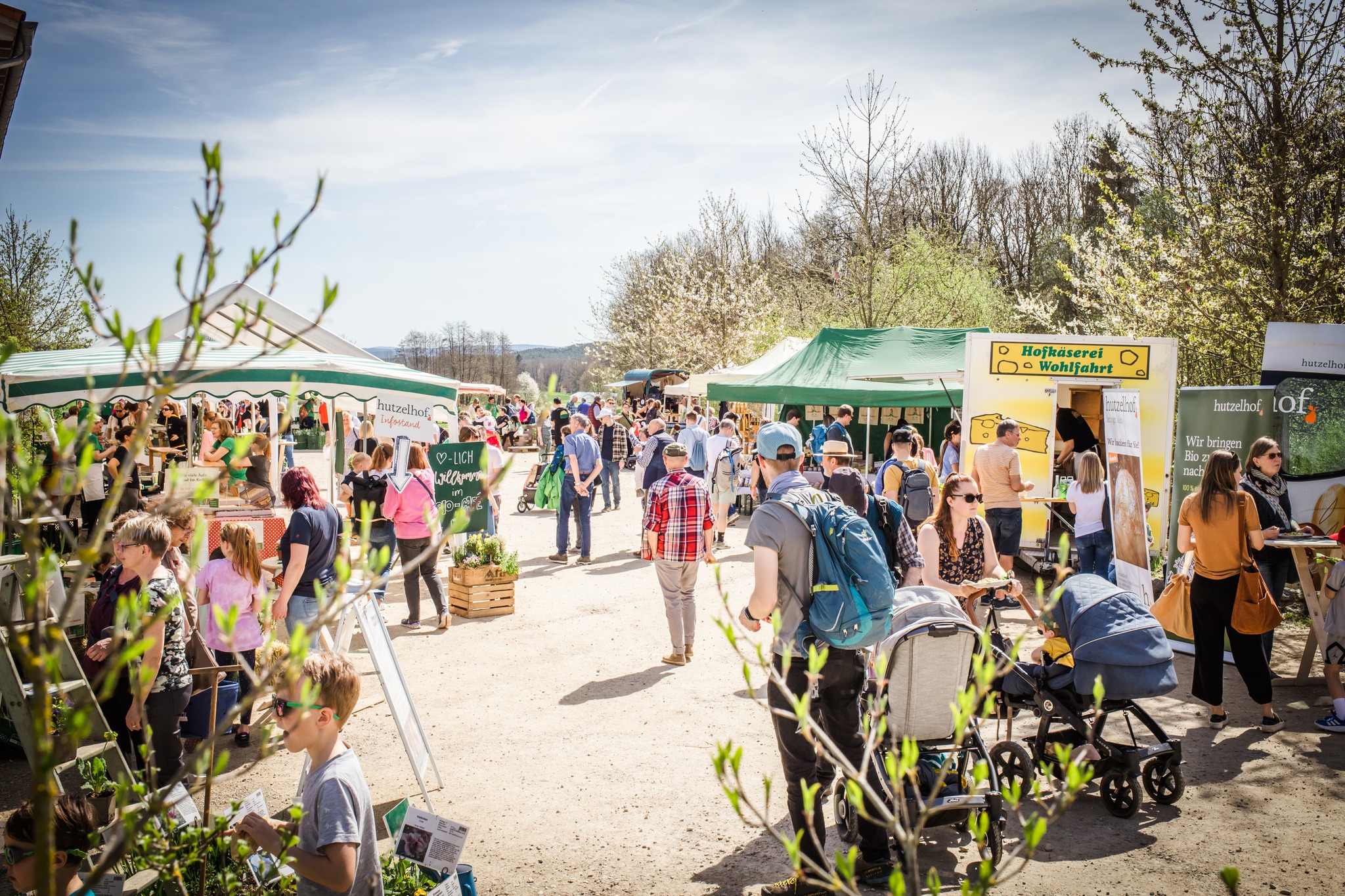 Hutzelhof Facebook ad: Frühlingsmarkt am Hutzelhof mit Jungpflanzenverkauf