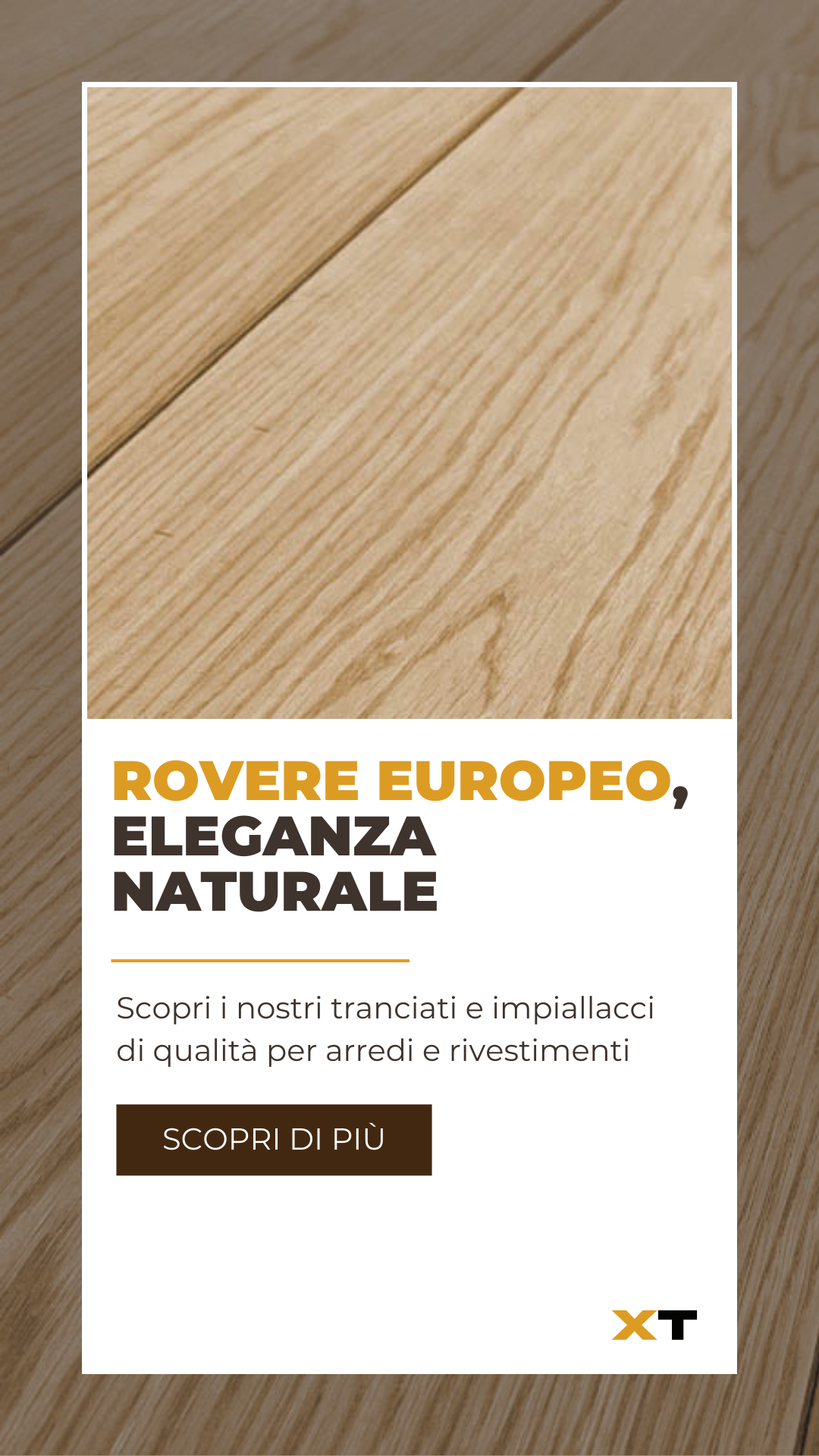 EXTRA Tranciati Wood Veneers Facebook ad: Rovere per progetti professionali