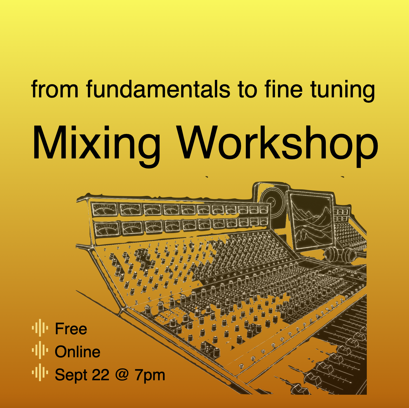 Recording Arts Canada | Institut d'enregistrement du Canada Facebook ad: RAC Online Mixing Workshop