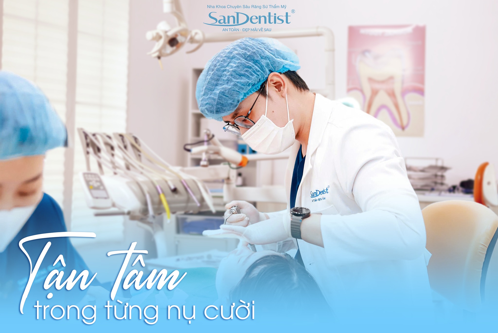 San Dentist Facebook ad: San Dentist - Tận tâm trong từng nụ…