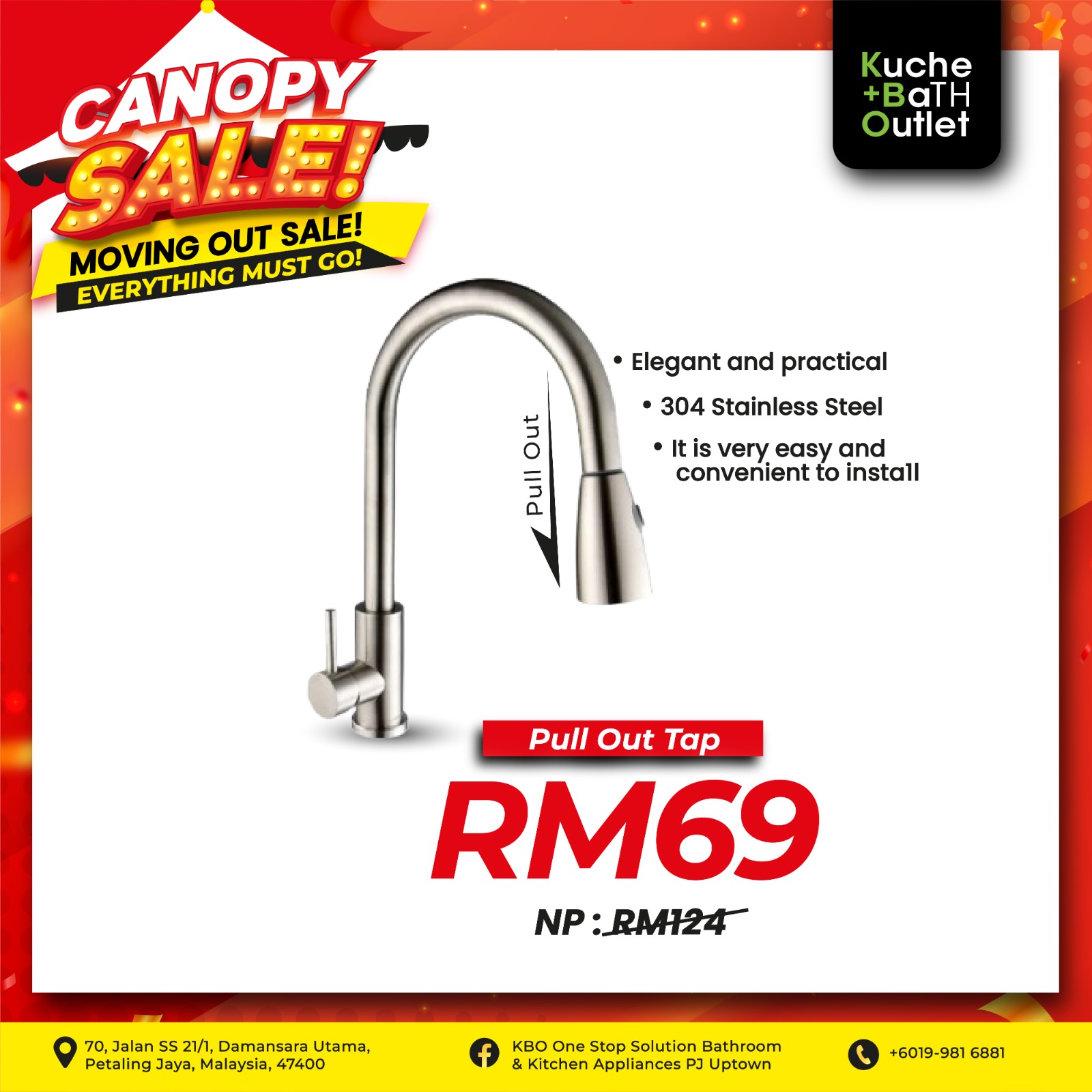 KBO One Stop Solution Bathroom & Kitchen Appliances PJ Uptown Facebook ad: CANOPY SALE @ KBO PJ UPTOWN