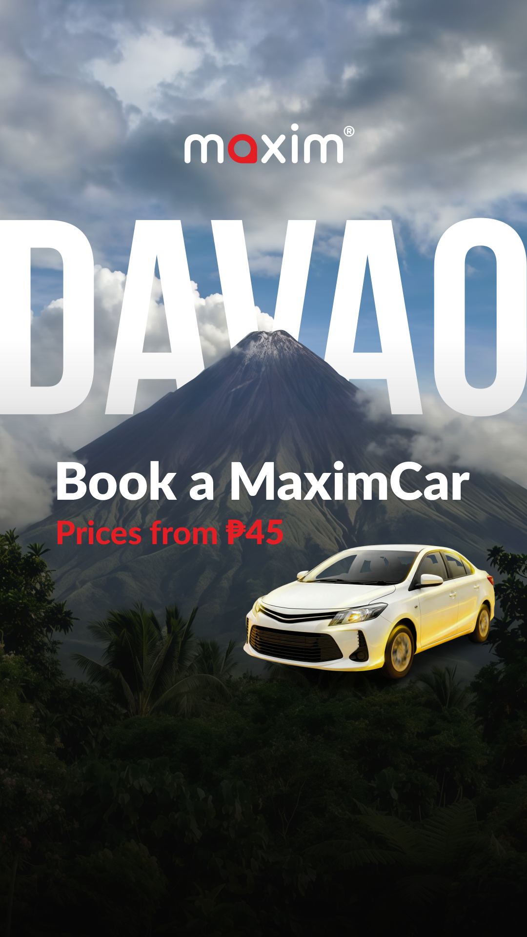 Maxim - rides&food delivery. Davao Facebook ad from Aug 6, 2026
