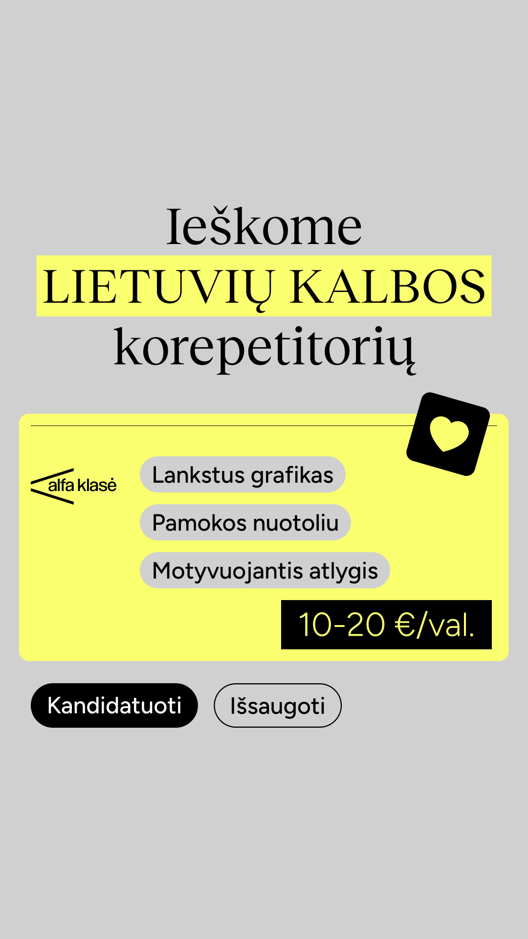 Alfa Klasė Facebook ad