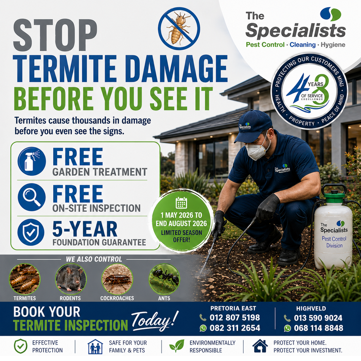 Pest Control Specialists Highveld Facebook ad: Winter Pest Promotion