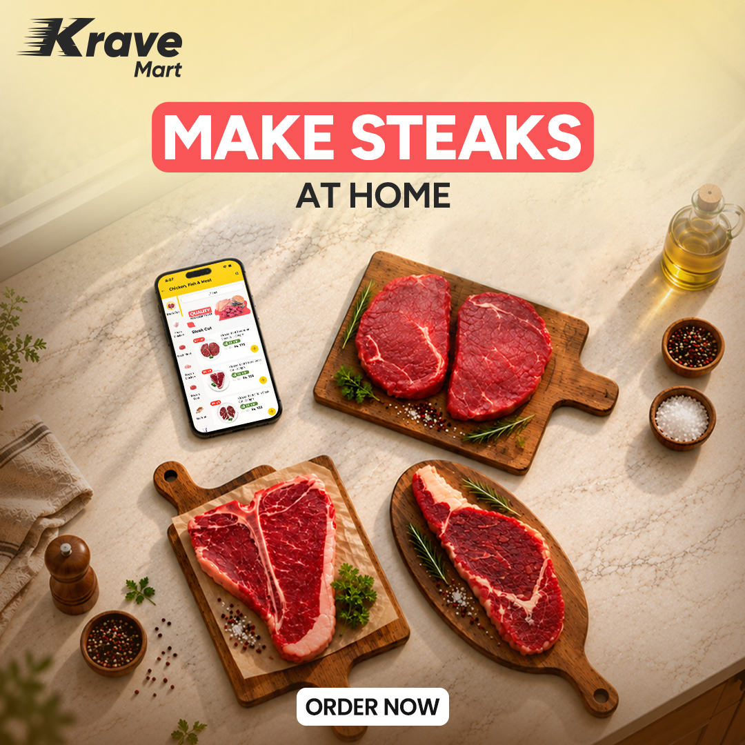 Krave Mart Facebook ad: Fast Meat Delivery