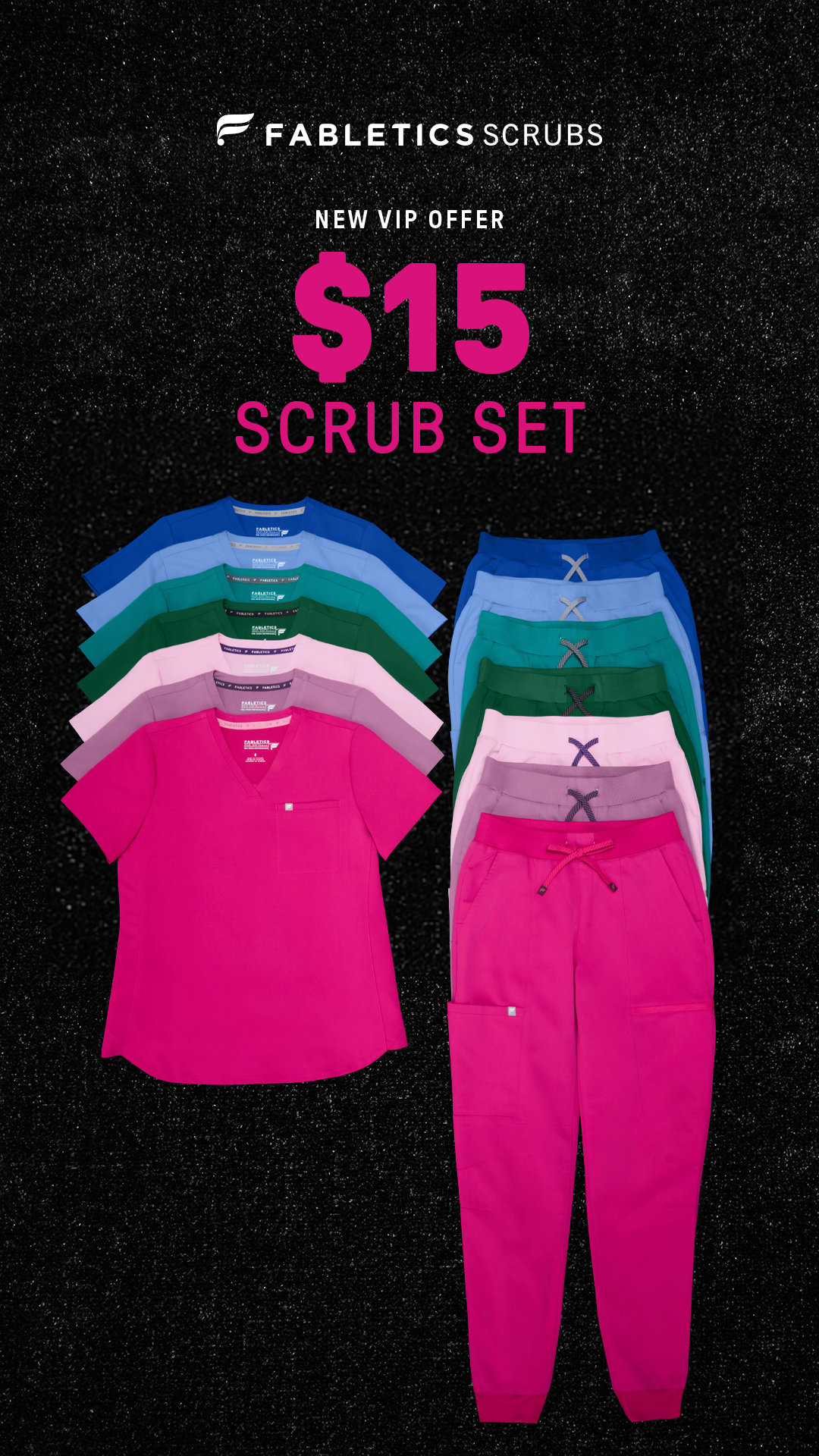 Fabletics Scrubs Facebook ad: Every Color Covered