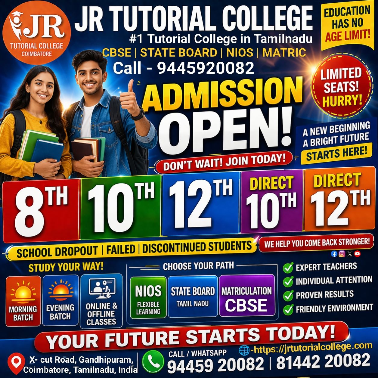JR Tuition & Tutorial College Facebook ad