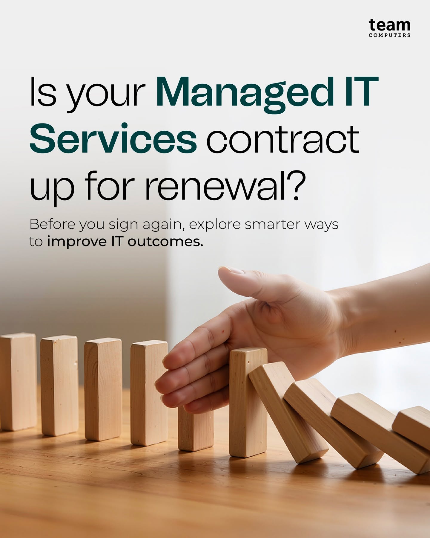 Team Computers Facebook ad: Renewing your Managed IT Services contract shouldn’t be…
