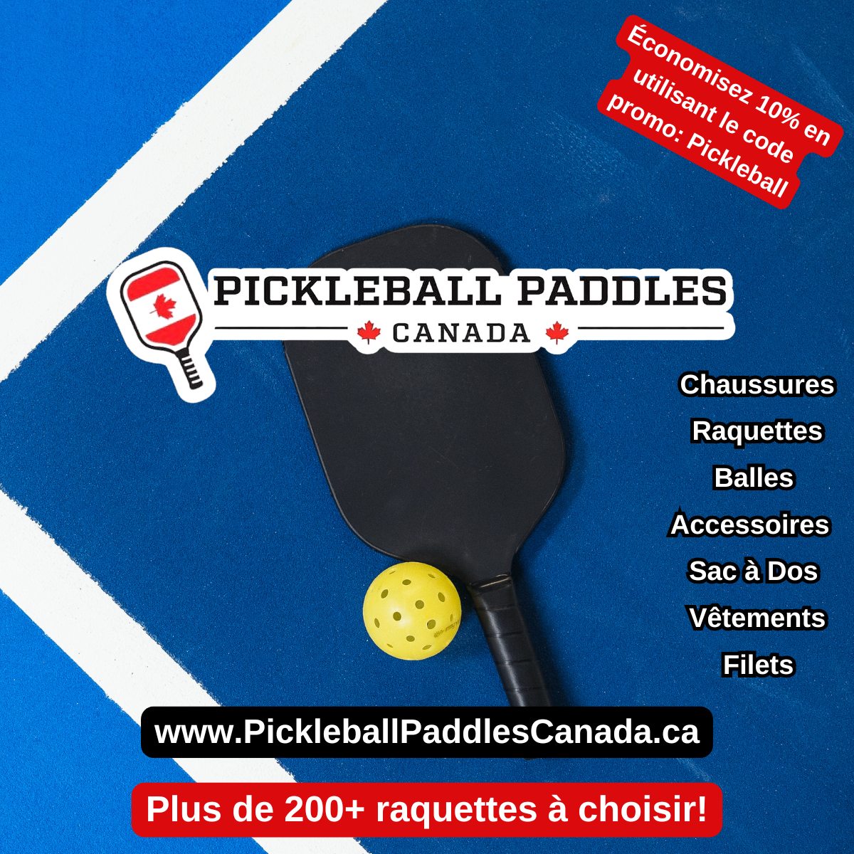 Pickleball Paddles Canada Facebook ad