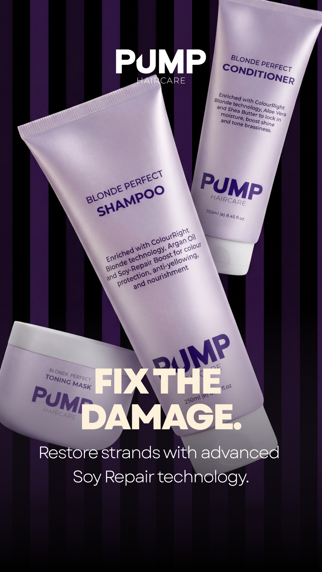 Pump Haircare Facebook ad from Mar 3, 2026