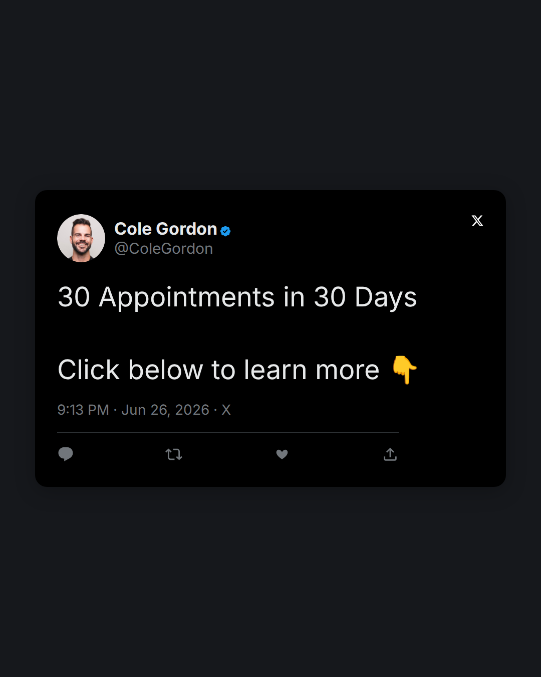 Cole Gordon Facebook ad