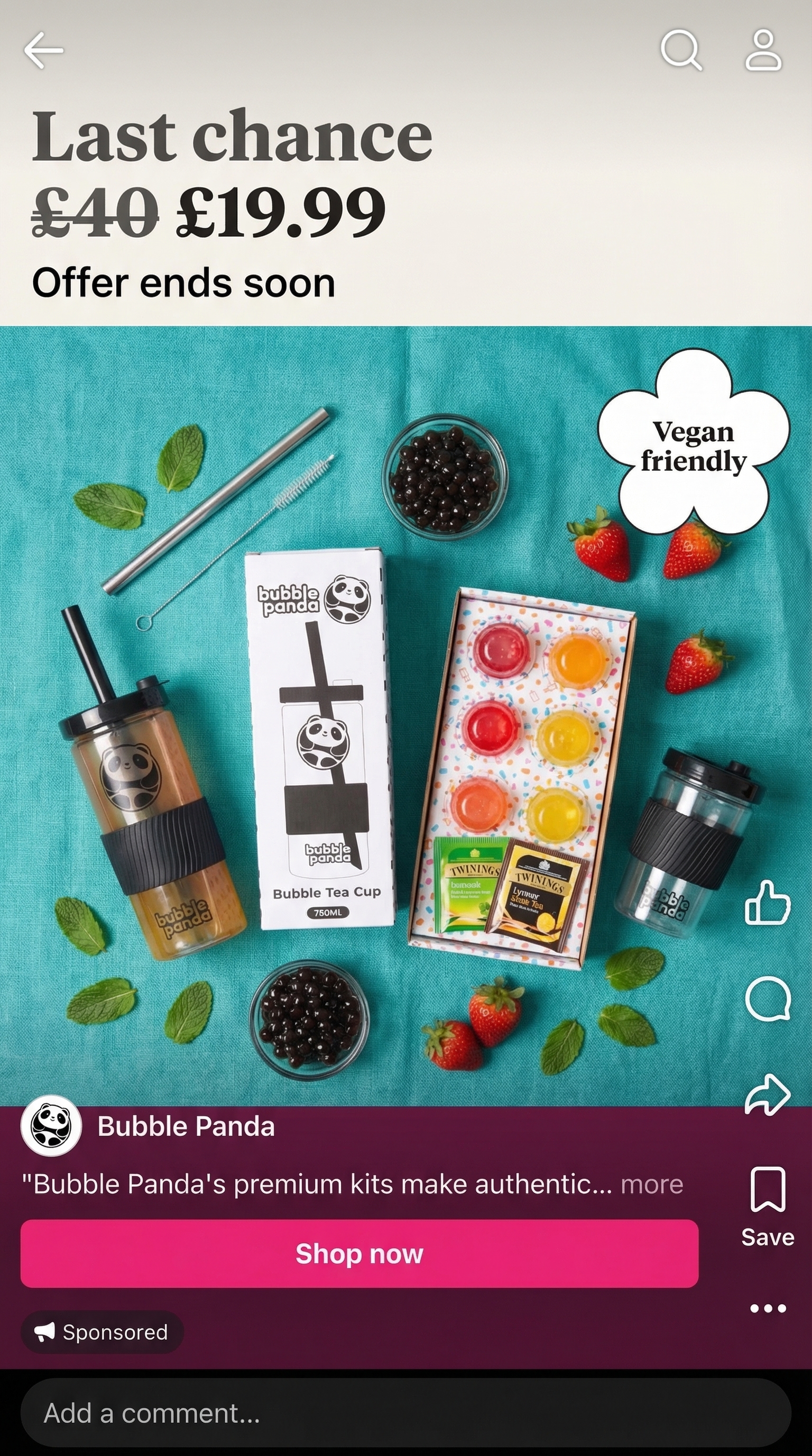 Bubble Panda Facebook ad