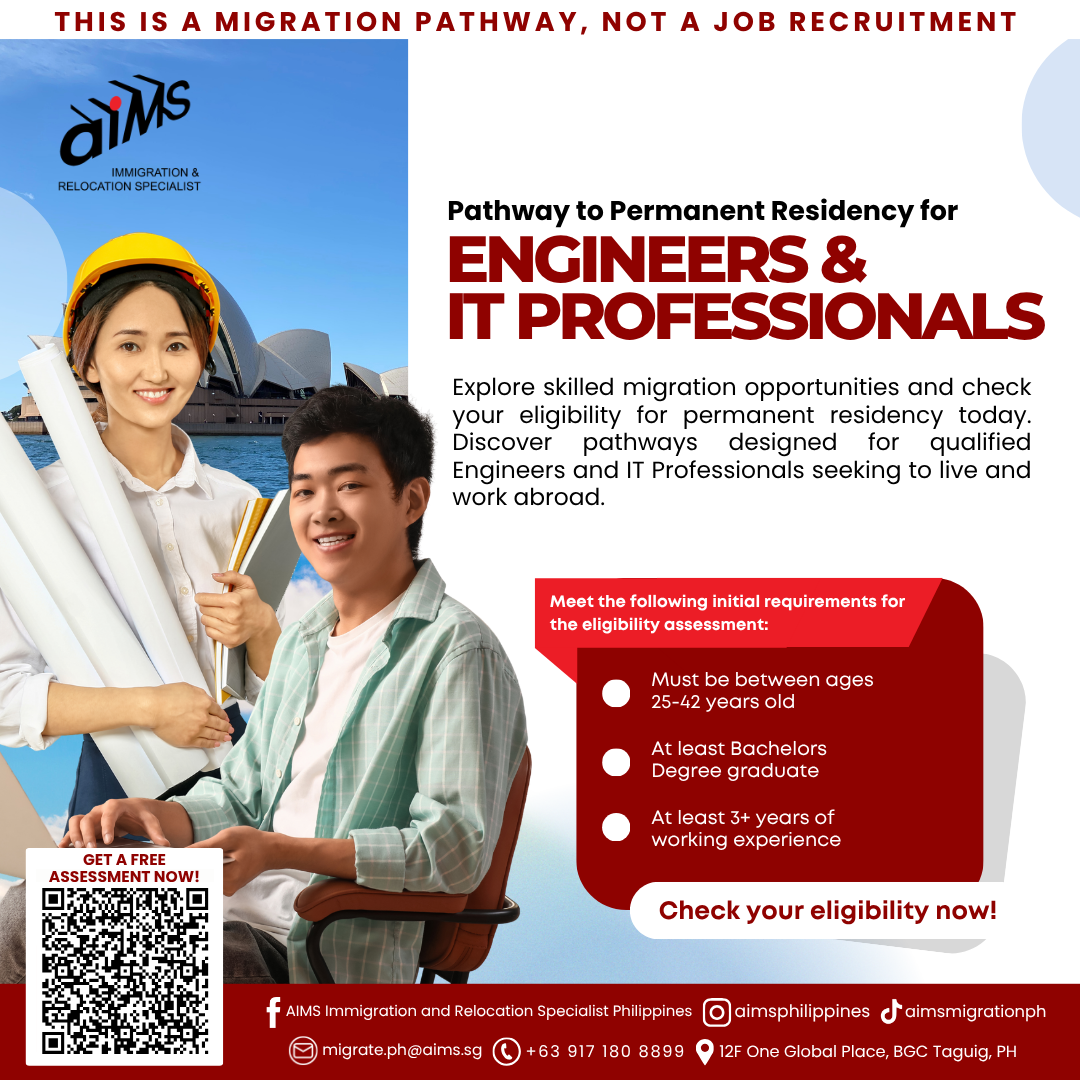 AIMS Immigration and Relocation Specialist Philippines Facebook ad: Migrate to Australia