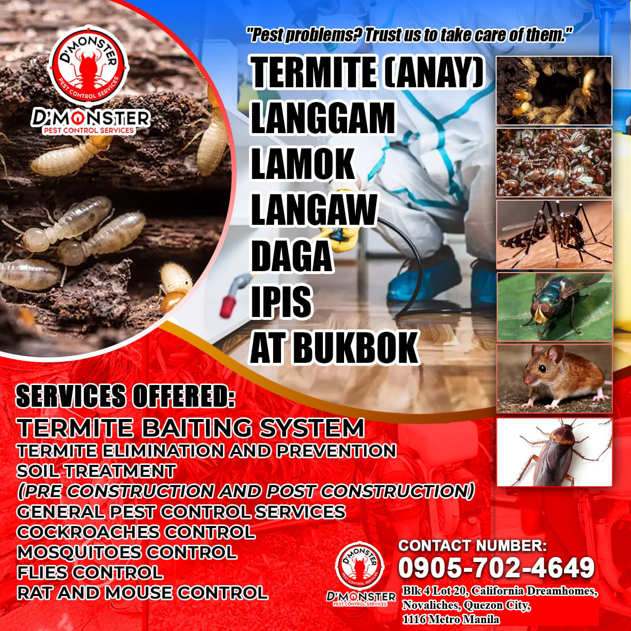 D'Monster Pest Control Services Facebook ad