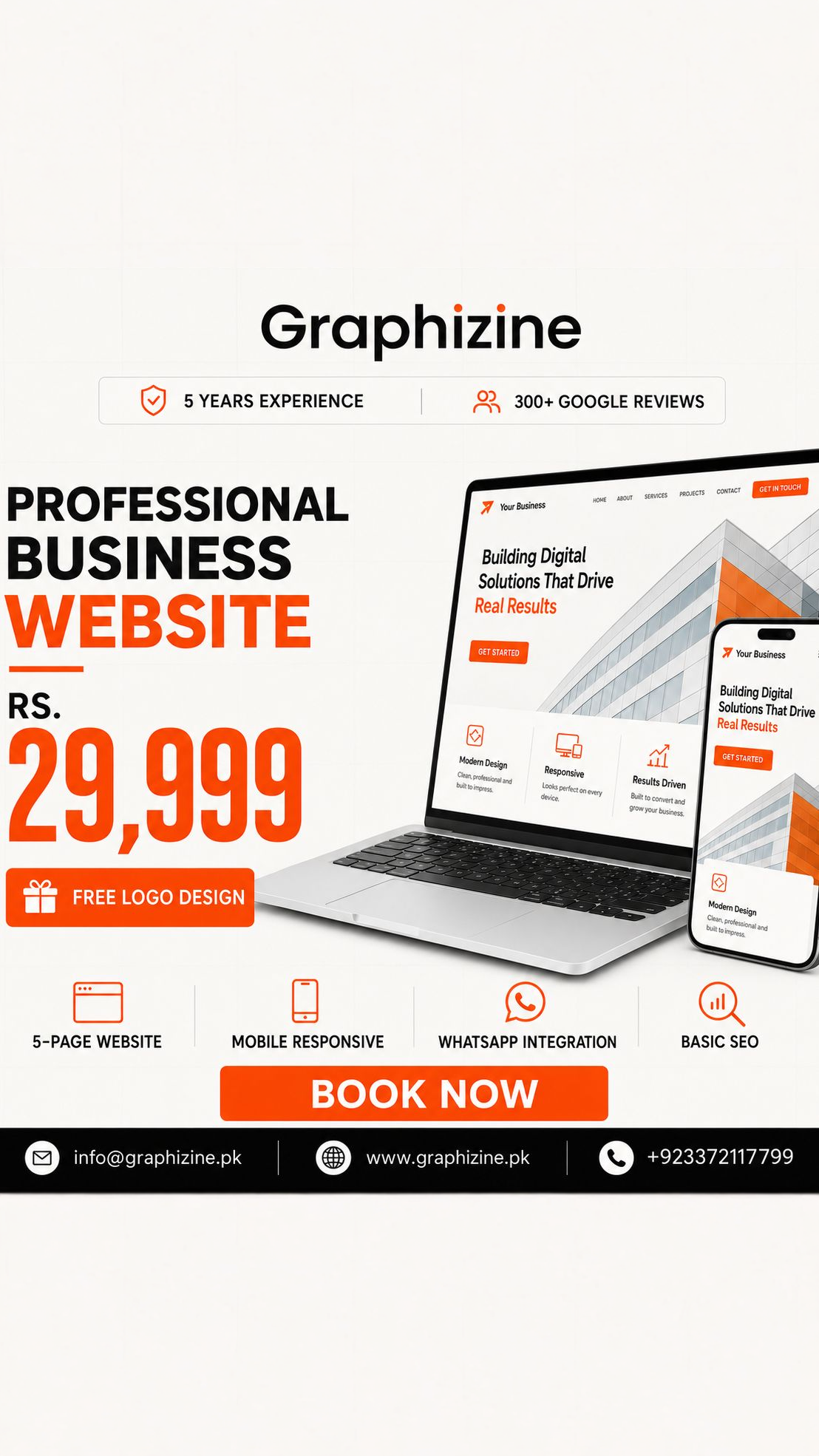 Graphizine Facebook ad: Professional Business Website, Rs. 29,999