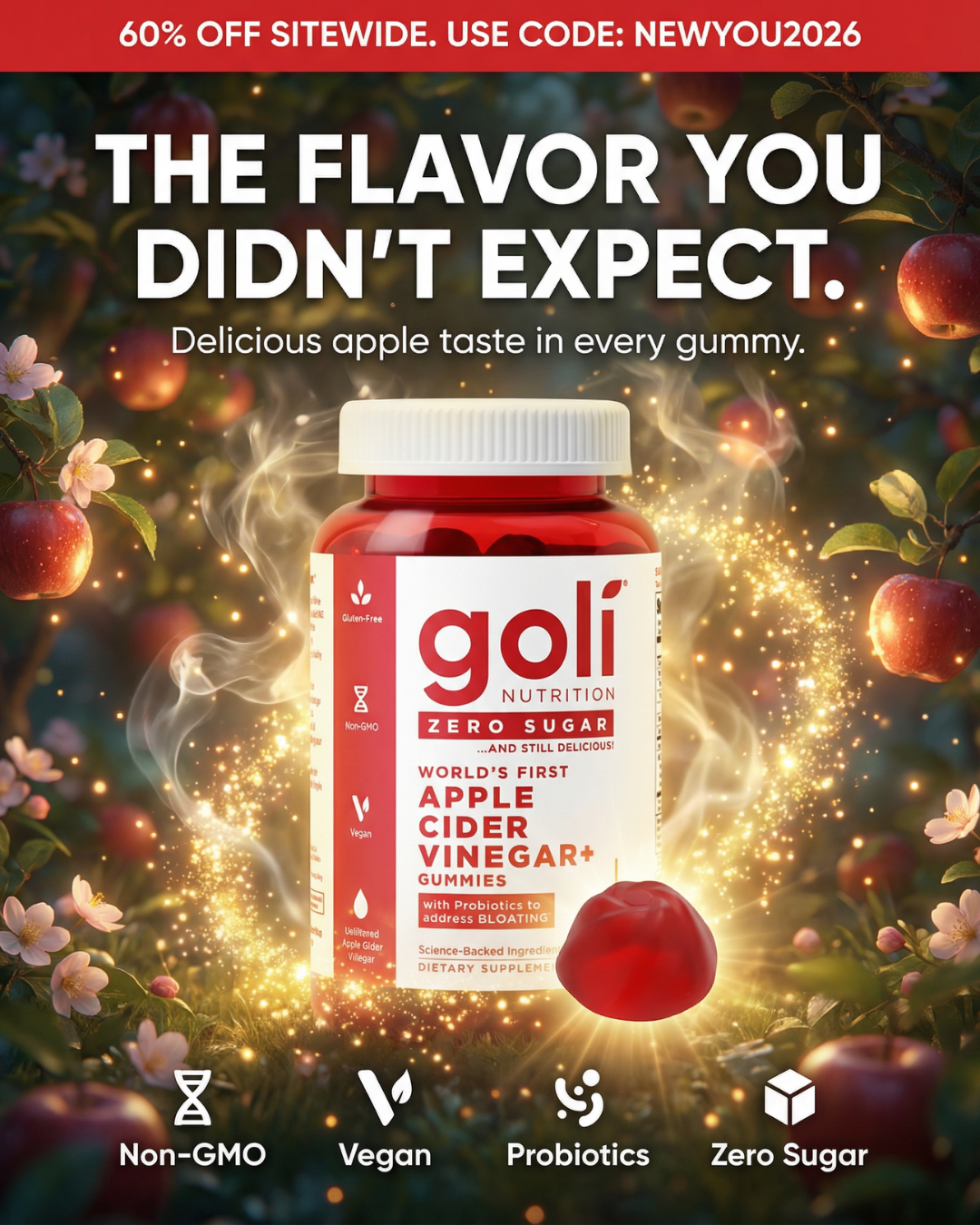 Goli Facebook ad: CODE: NEWYOU2026 - 60% OFF! Buy a Bundle Now! Free Shipping