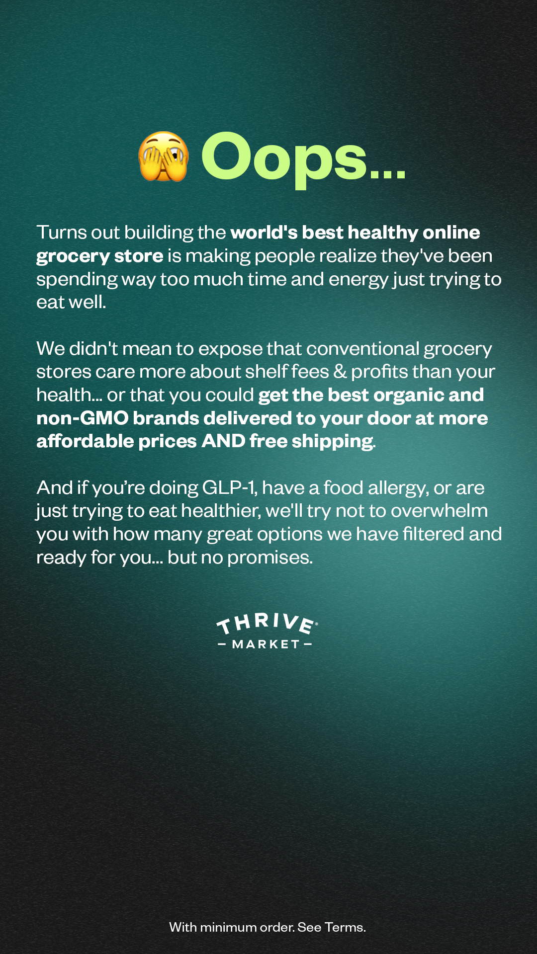 Thrive Market Facebook ad