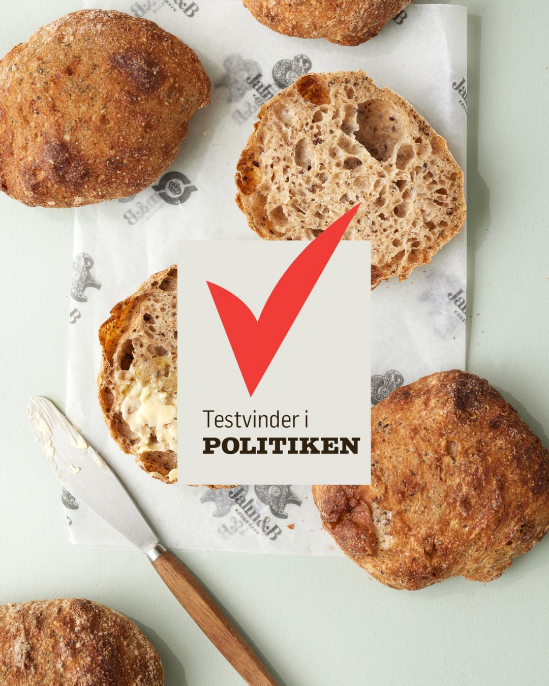 Jalm&B Facebook ad: Økologiske surdejsboller fra det store mikrobageri - på…