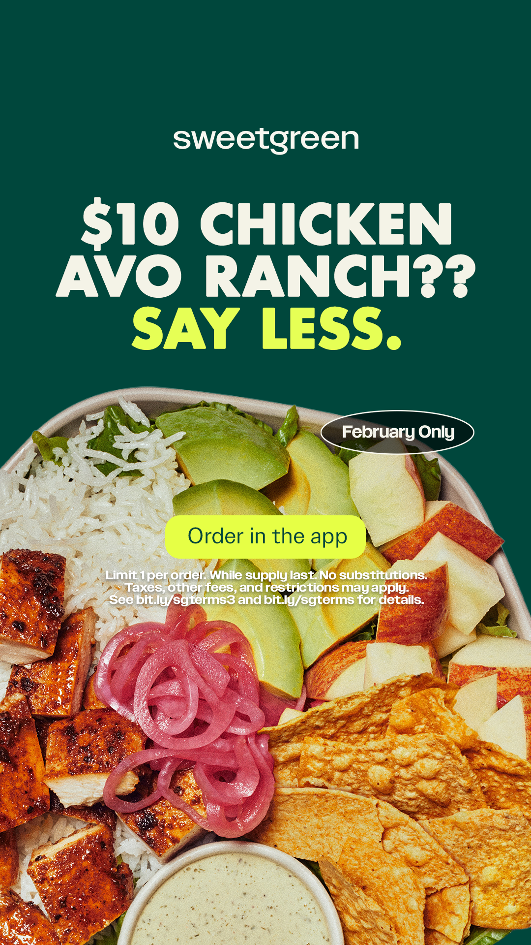 sweetgreen Facebook ad from Feb 17, 2026