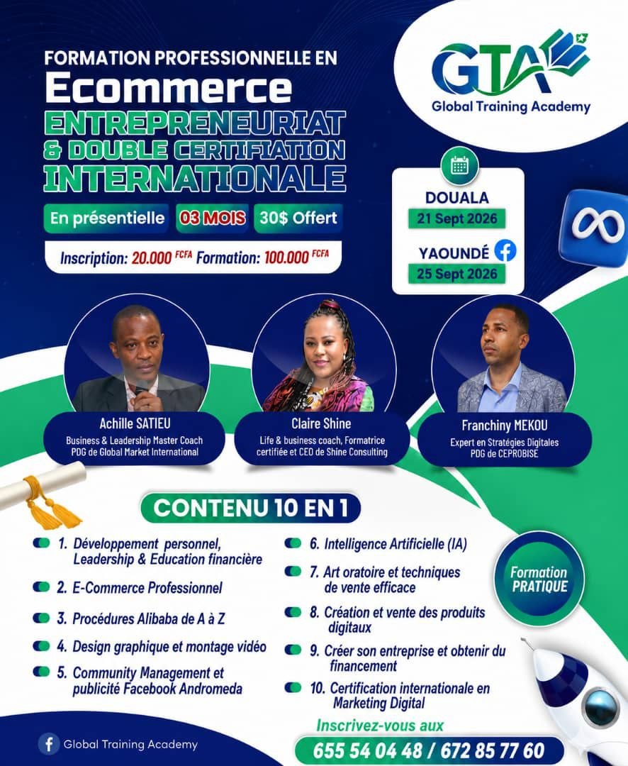 Global Training Academy Facebook ad: Discuter avec nous