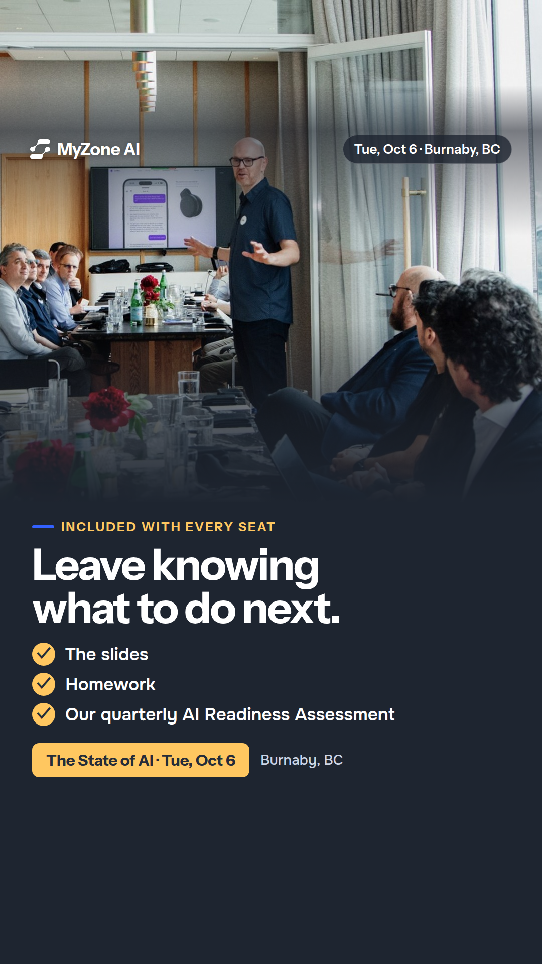 MyZone Facebook ad: Includes the AI Readiness Assessment