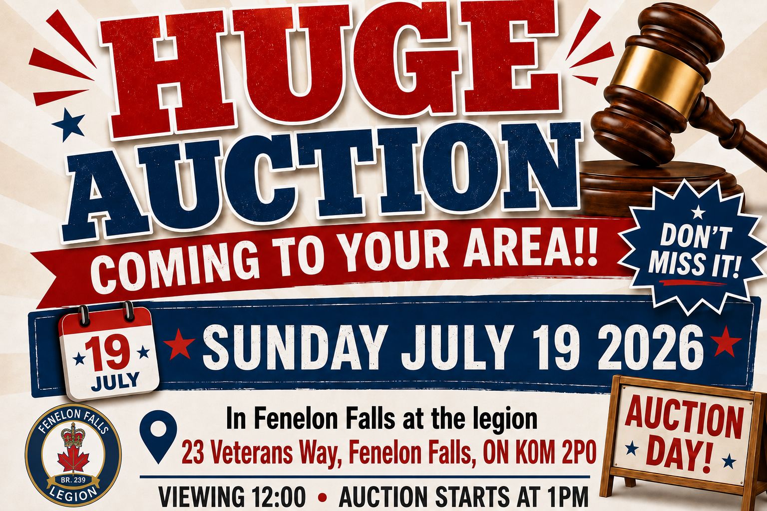 Prime Time Auction Facebook ad: **AUCTION***AUCTION***AUCTION***AUCTION**