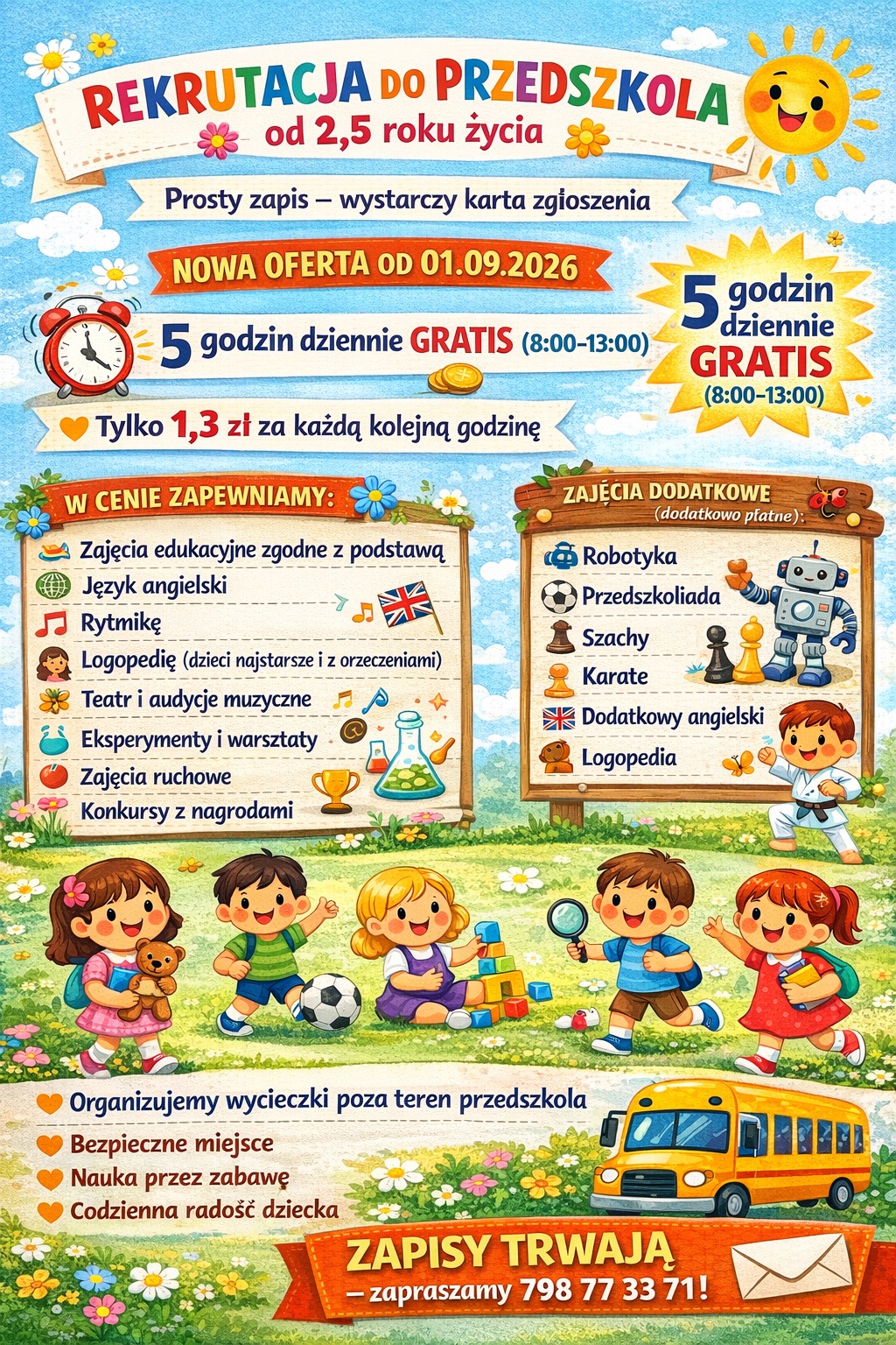 Przedszkole Pinokio i Żłobek U Artystów Facebook ad: Rekrutacja do przedszkola, zapraszamy już od 2,5 roku…