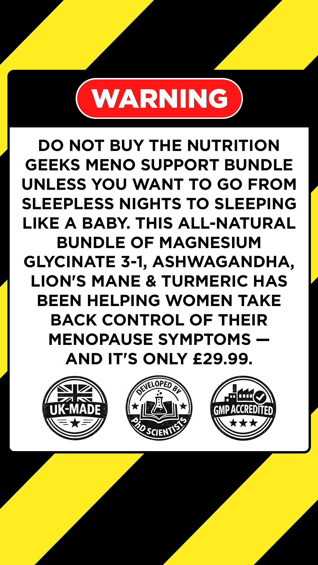 Nutrition Geeks Facebook ad