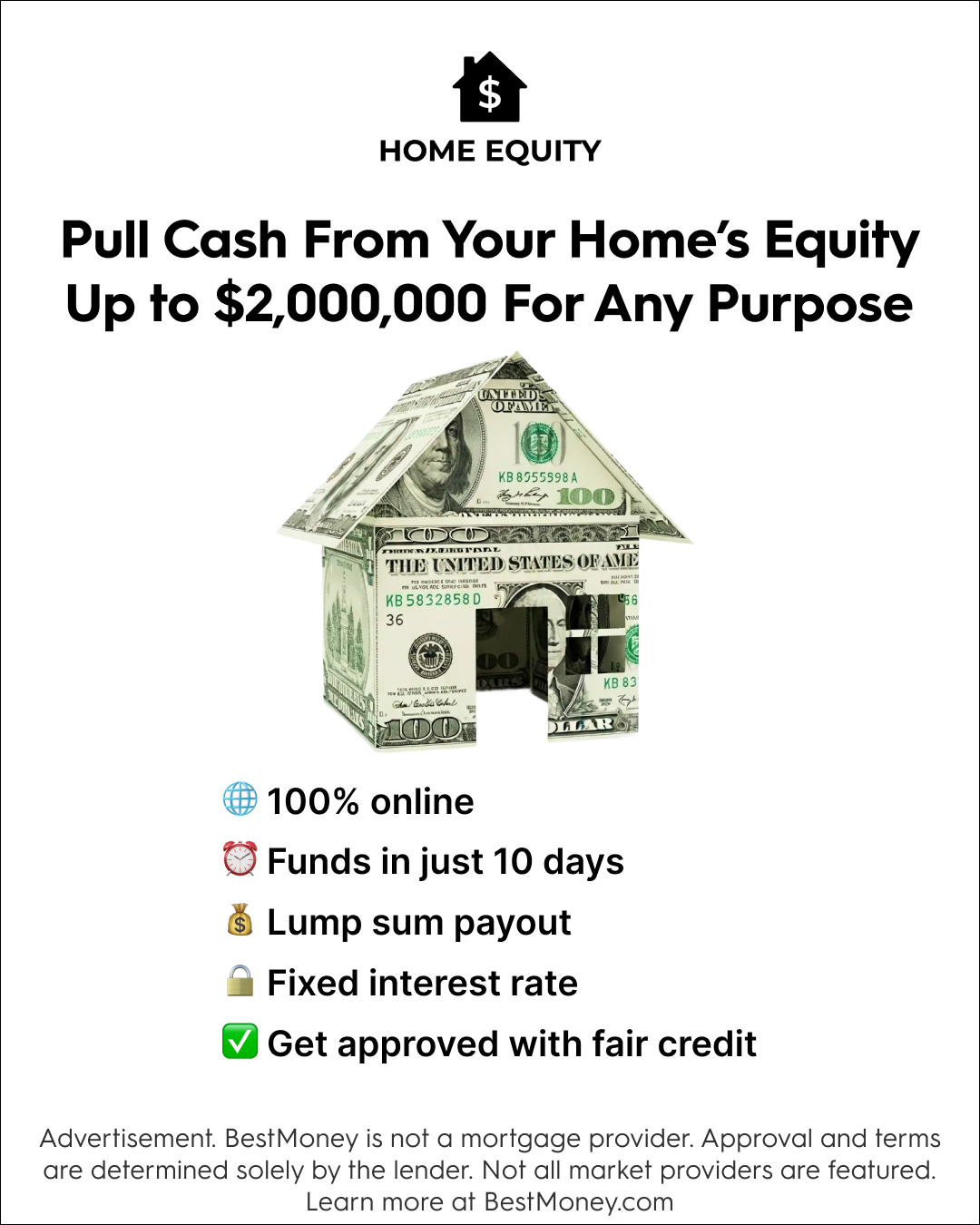 BestMoney - Mortgage Lenders Facebook ad