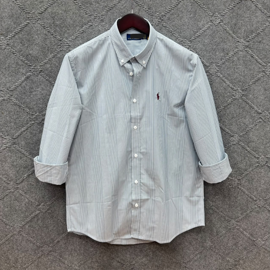 White Tailor Facebook ad: Slate Green stripe full sleeve premium cotton shirt for men