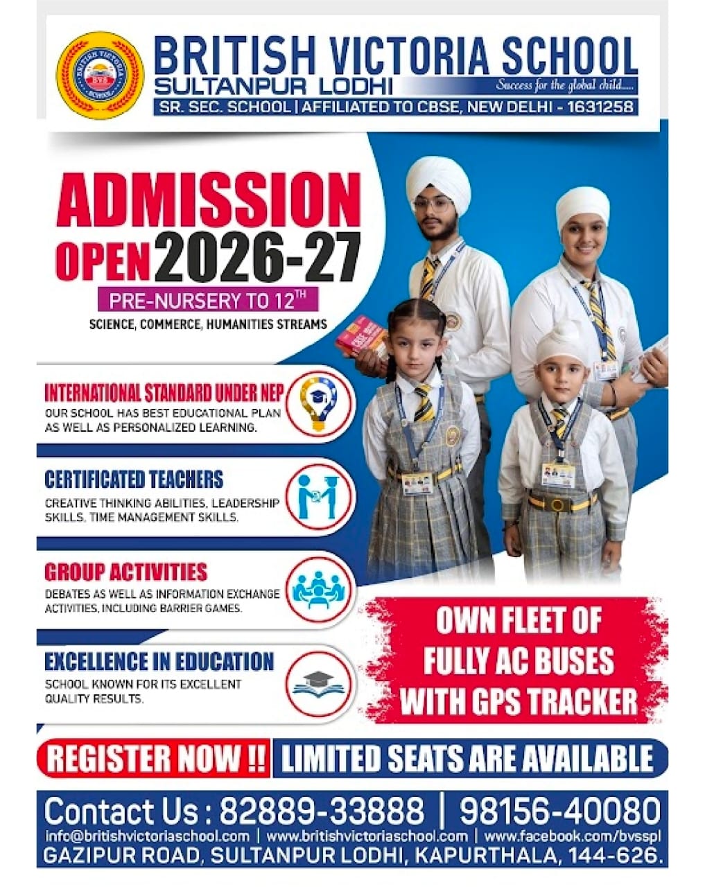 British Victoria School sultanpur lodhi Facebook ad