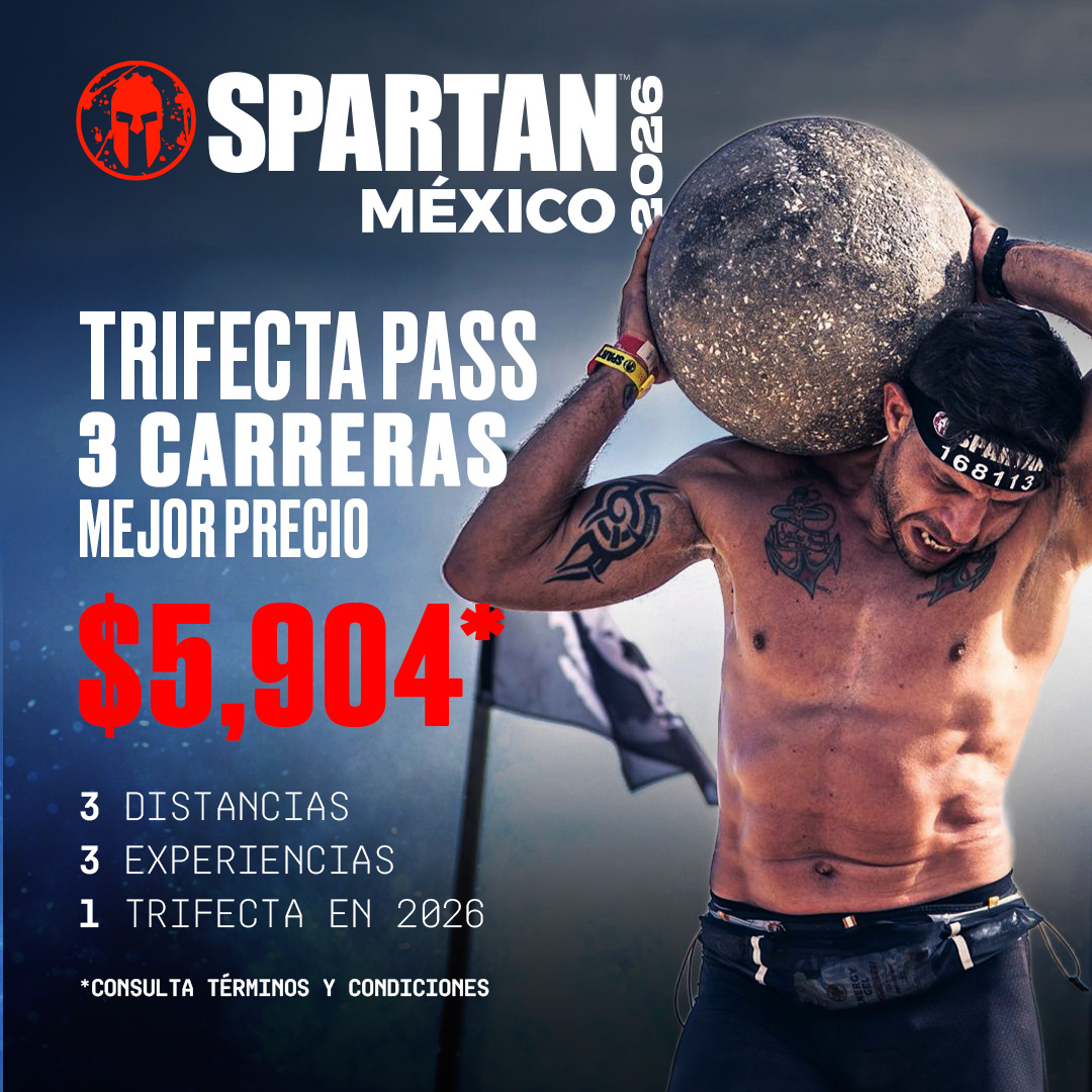 SPARTAN RACE MEXICO Facebook ad: Asegura tu Trifecta Pass hoy.