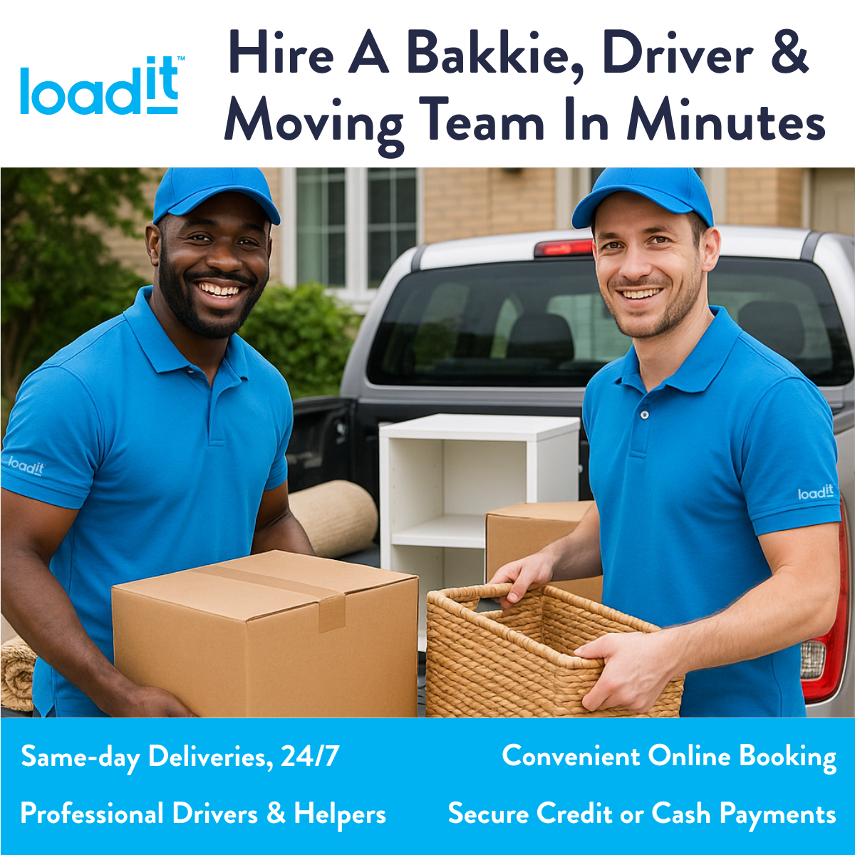 Loadit Truck & Bakkie Hire Facebook ad: Stress-Free Home Moves