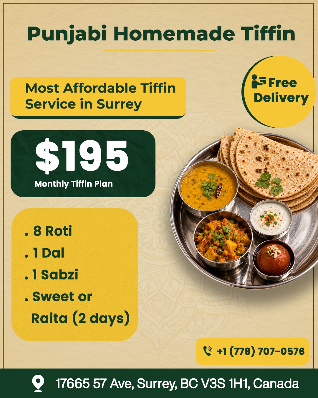 Tiffin service Facebook ad