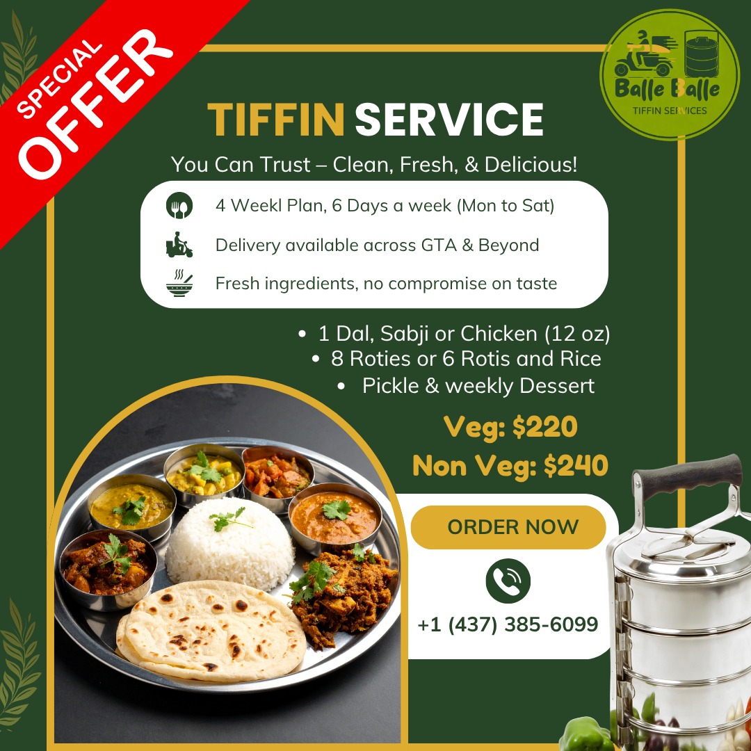 Balle Balle Tiffin Services Facebook ad: Get a complete meal every day