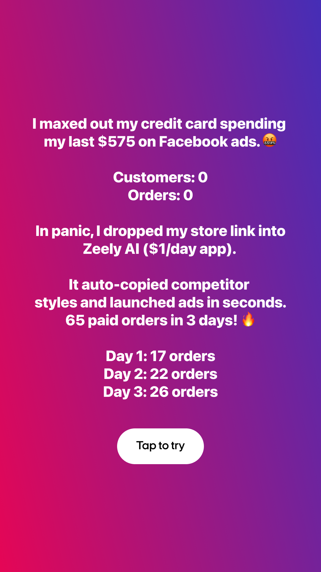 Zeely Facebook ad