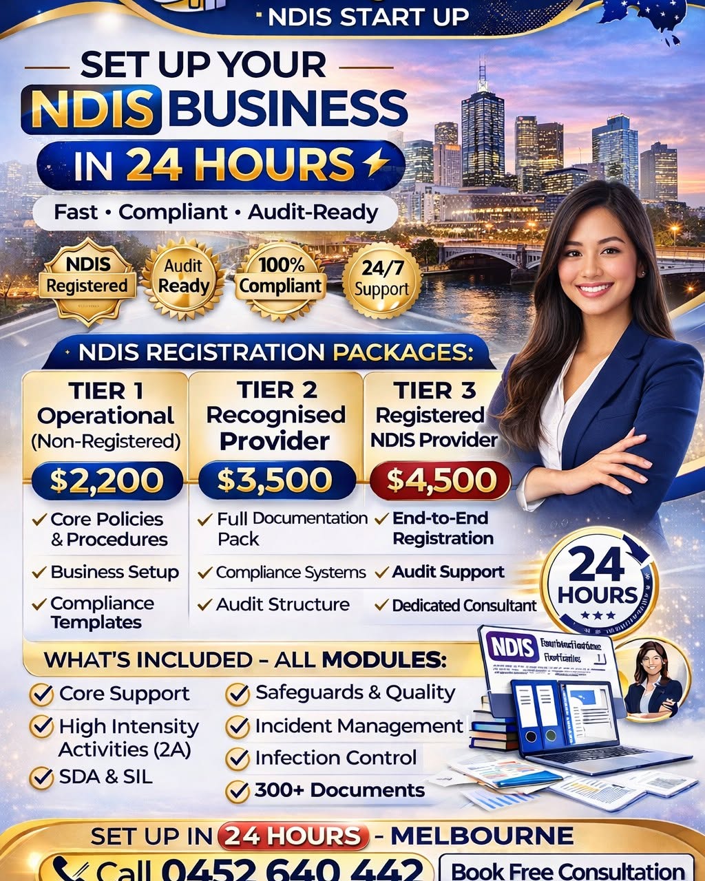 Reginald Pras Facebook ad: Business Set Up for NDIS Melbourne