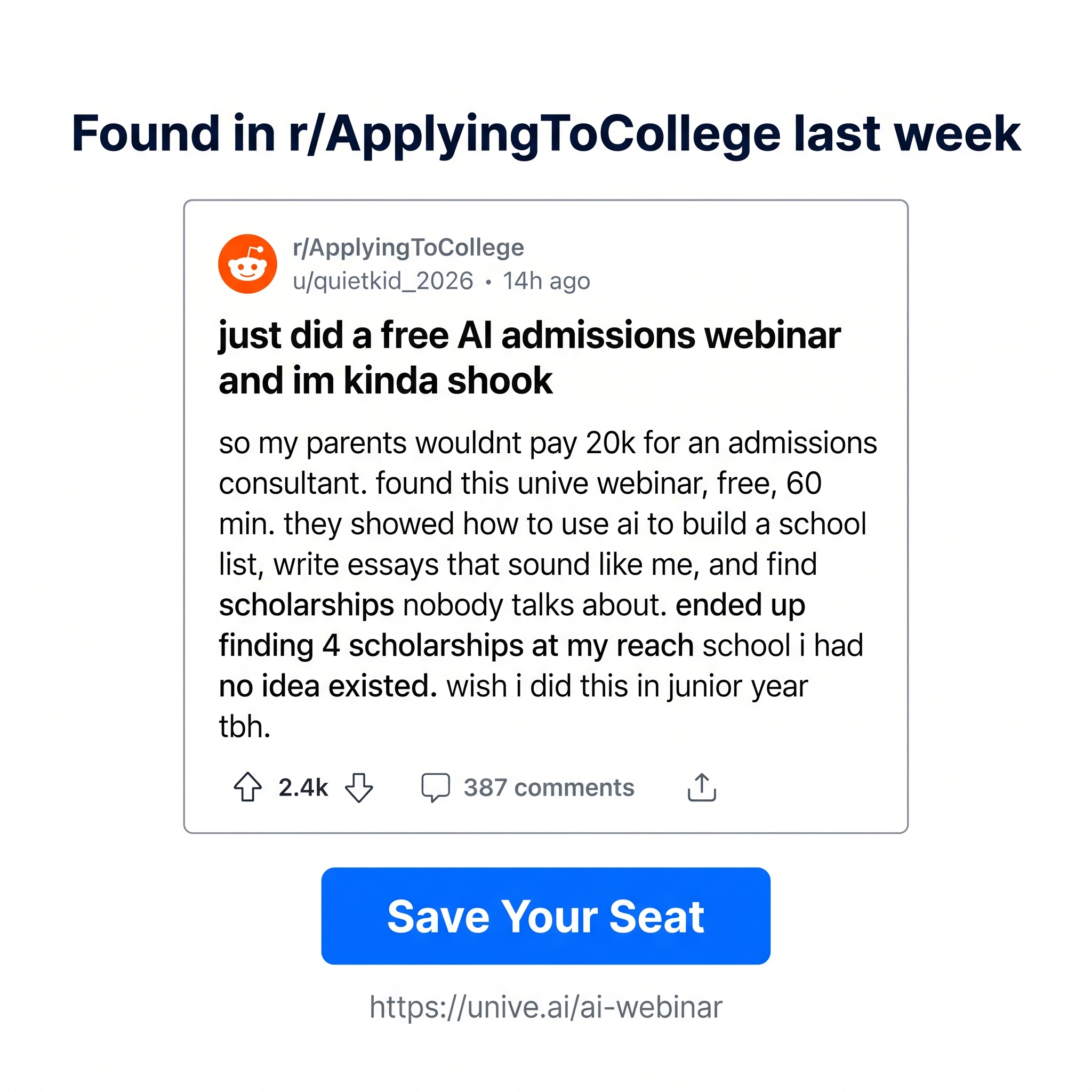 Unive AI Facebook ad