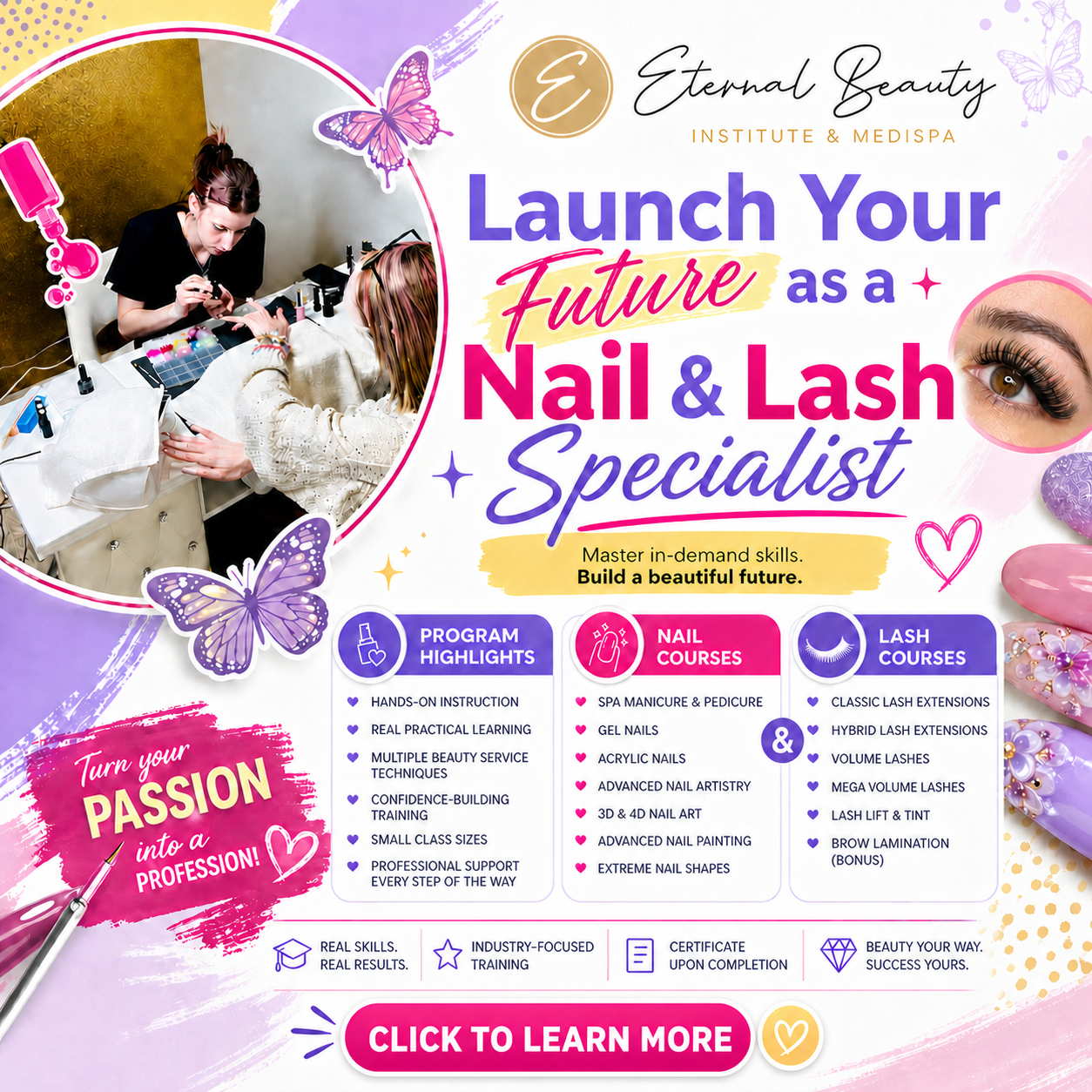 Eternal Beauty Esthetics Training Institute Facebook ad