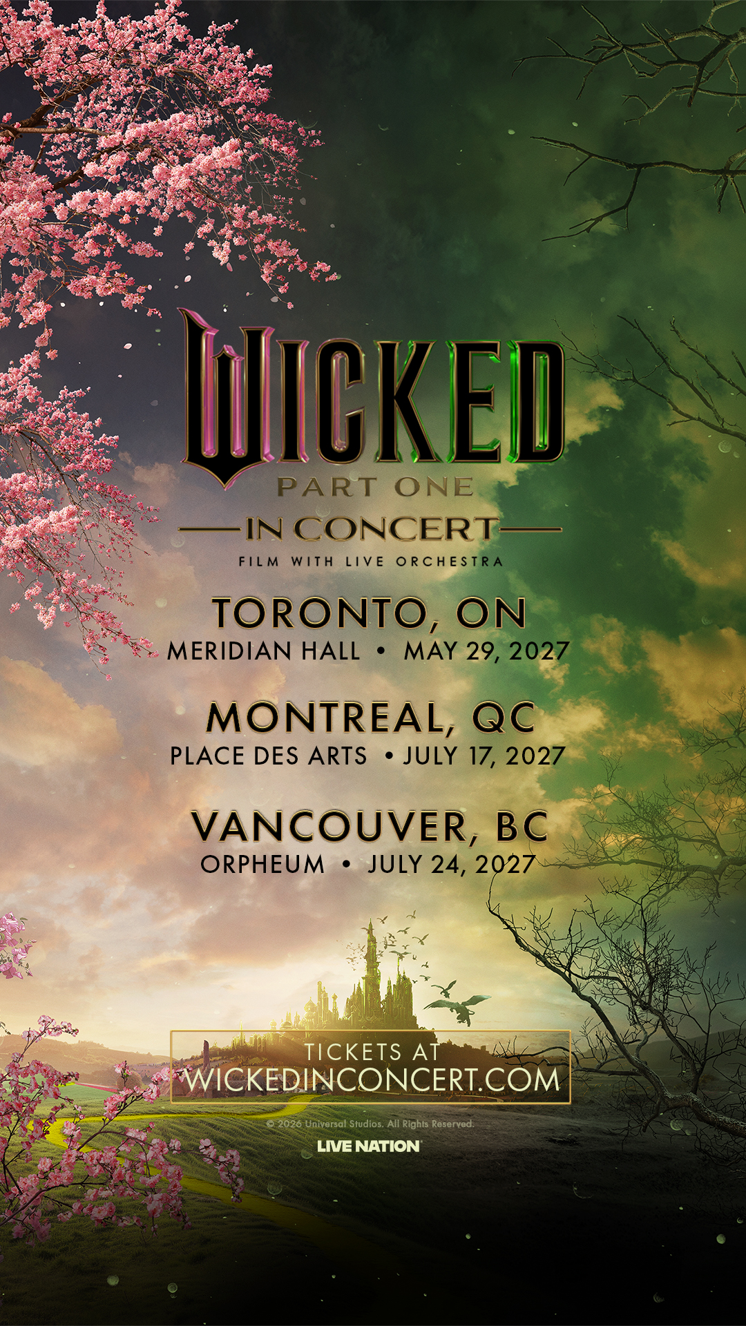 Live Nation Ontario Facebook ad: See Wicked Part One In Concert!