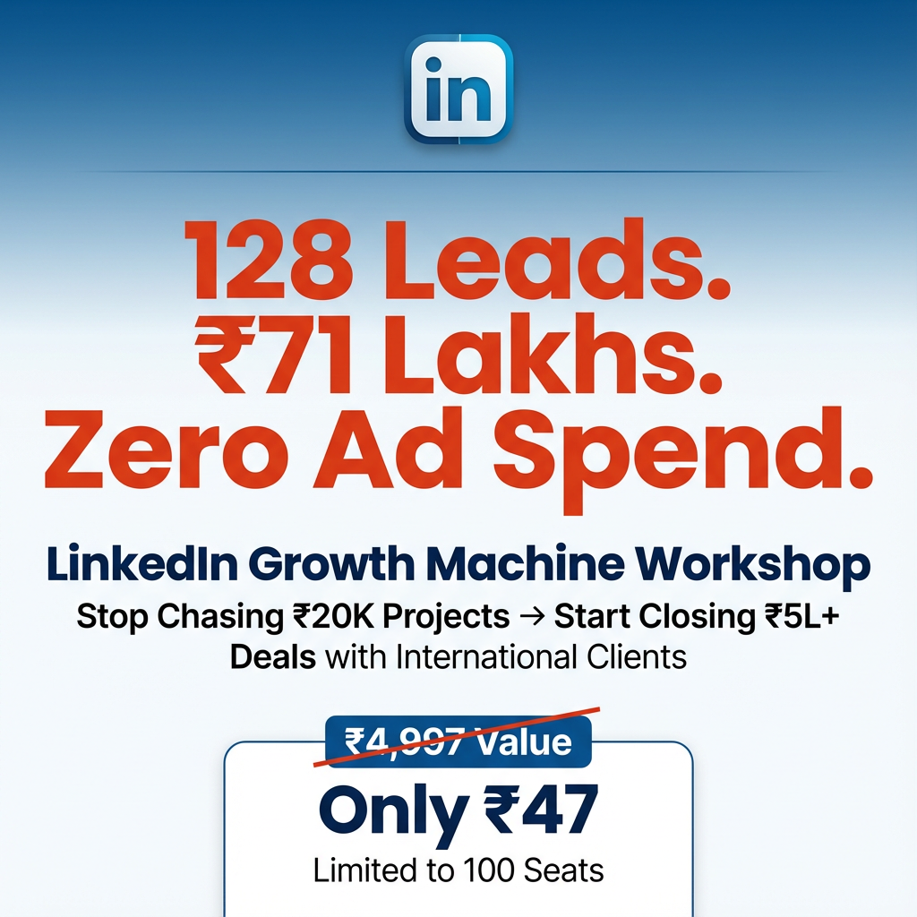 Growth Hack Camps Facebook ad: 128 leads. ₹71 Lakhs closed. Zero ad spend. Here's how