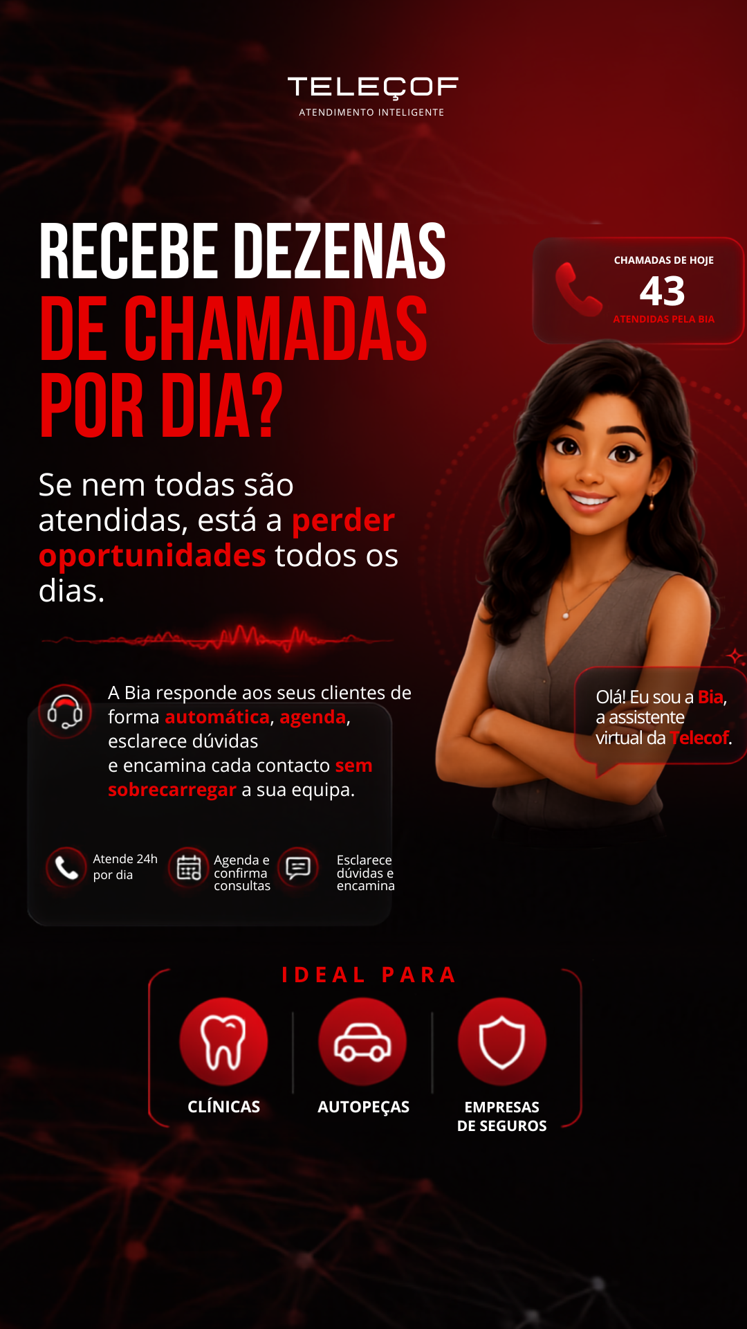 Telecof Facebook ad: Automatize o atendimento da sua empresa com IA