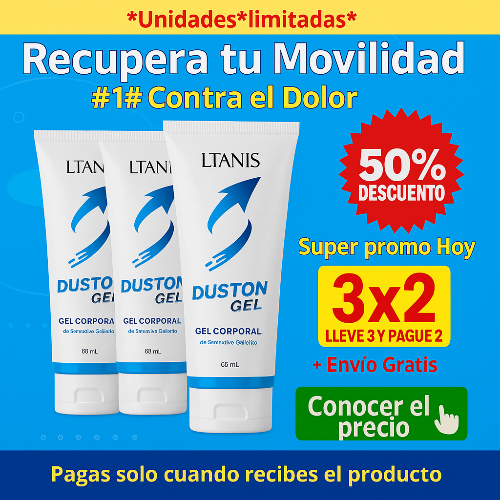 Stunning cuq5 Facebook ad: ¡Dile adiós al dolor articular con Duston Gel!
