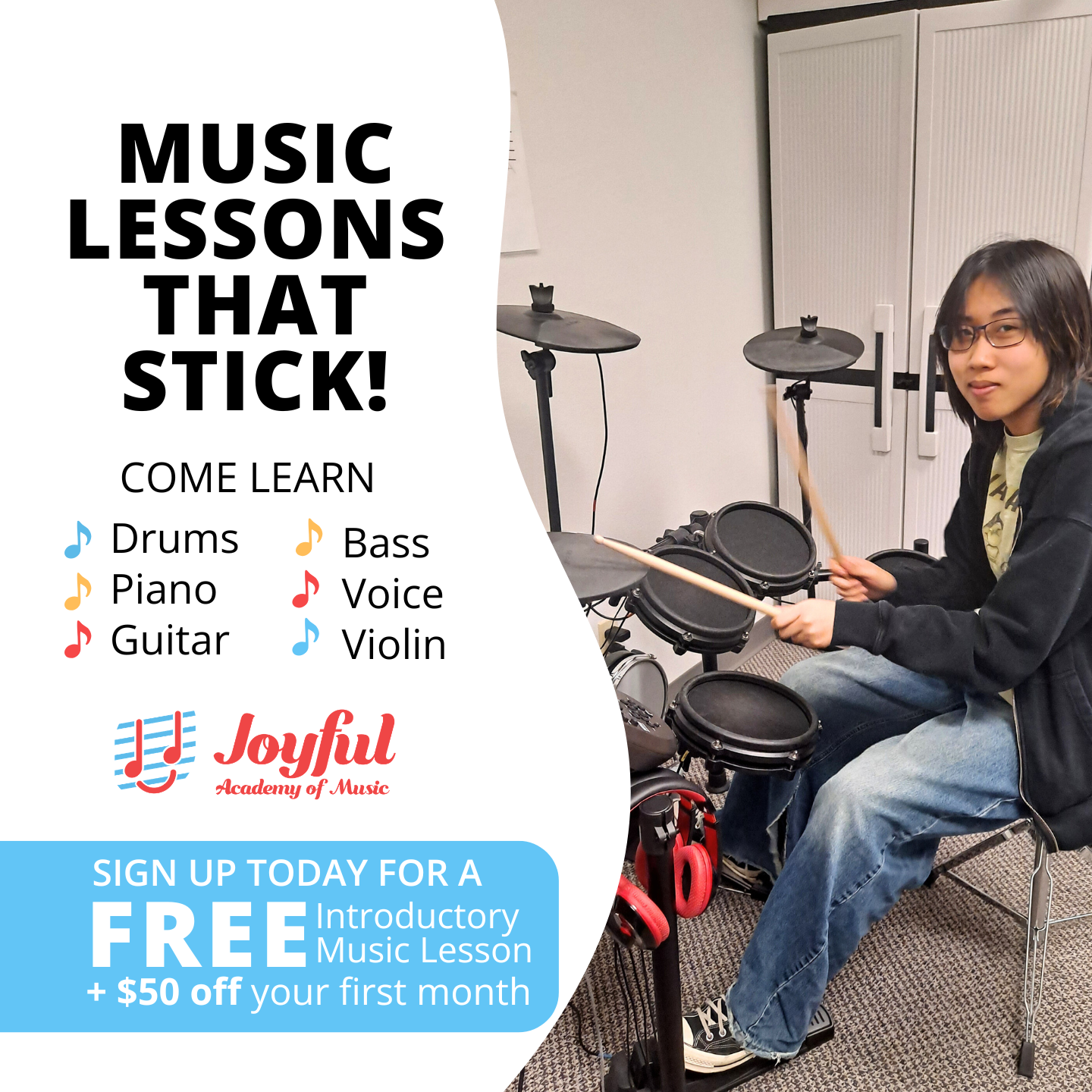 Joyful Academy of Music Facebook ad from Jun 15, 2026