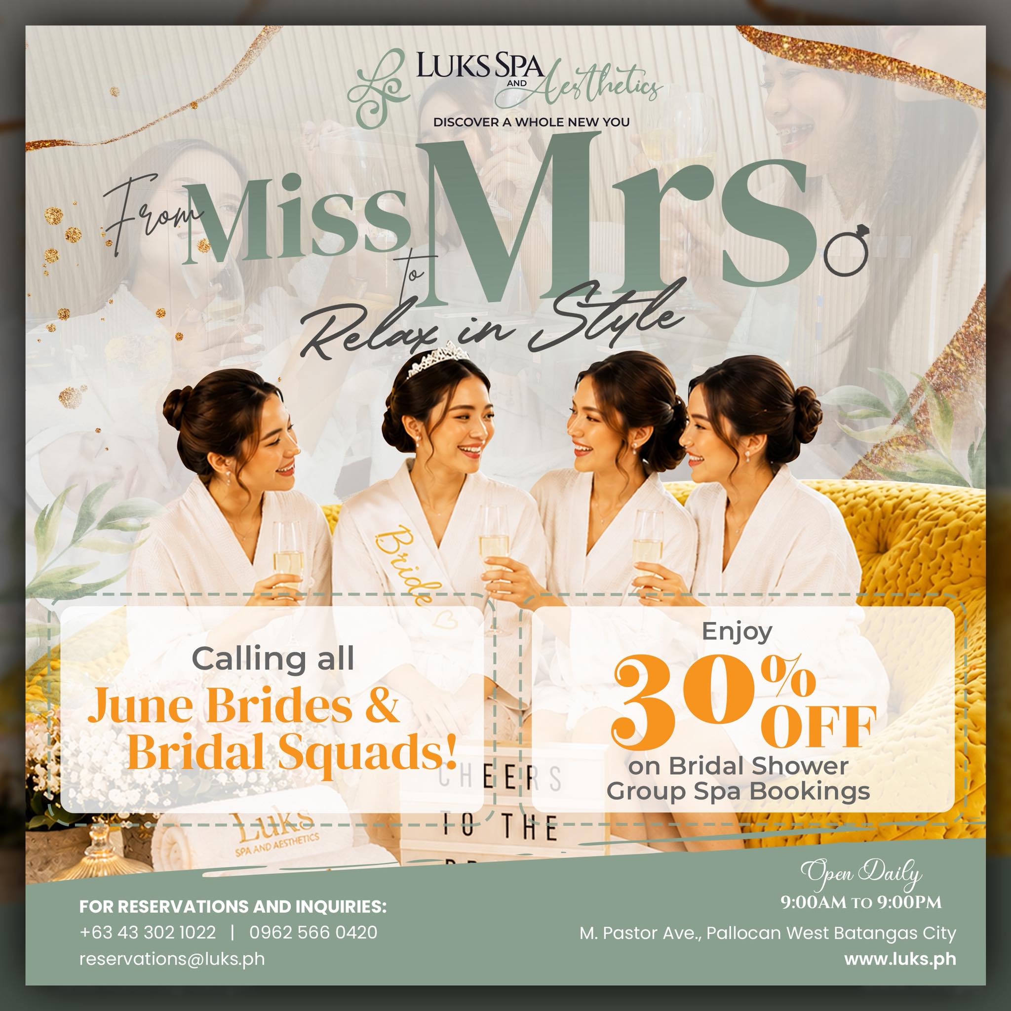 Luks Spa and Aesthetics Facebook ad: June Brides & Bride Tribes!