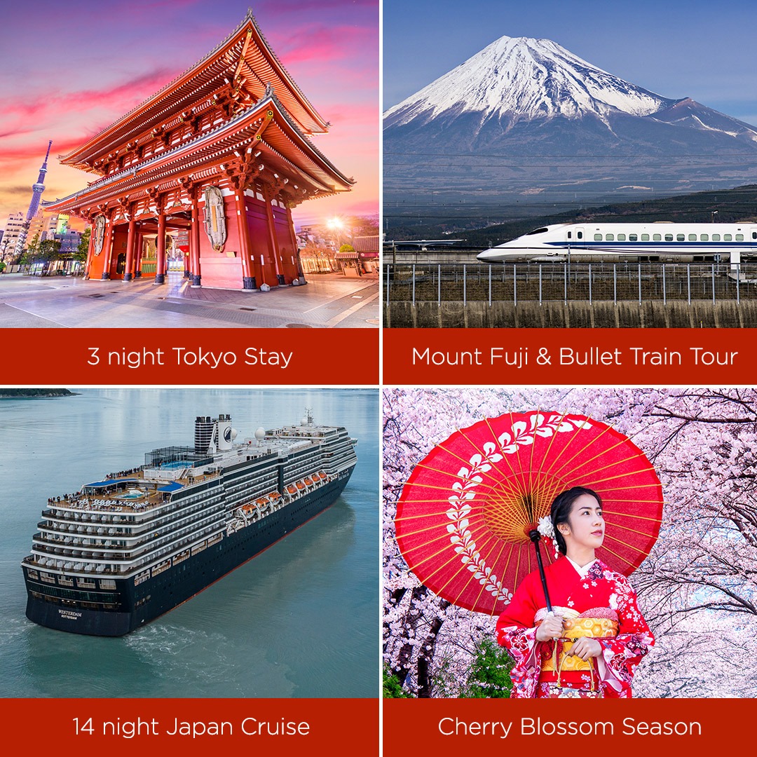 CruiseKings Facebook ad: Japan Cruise with FREE Tokyo Stay & Tours